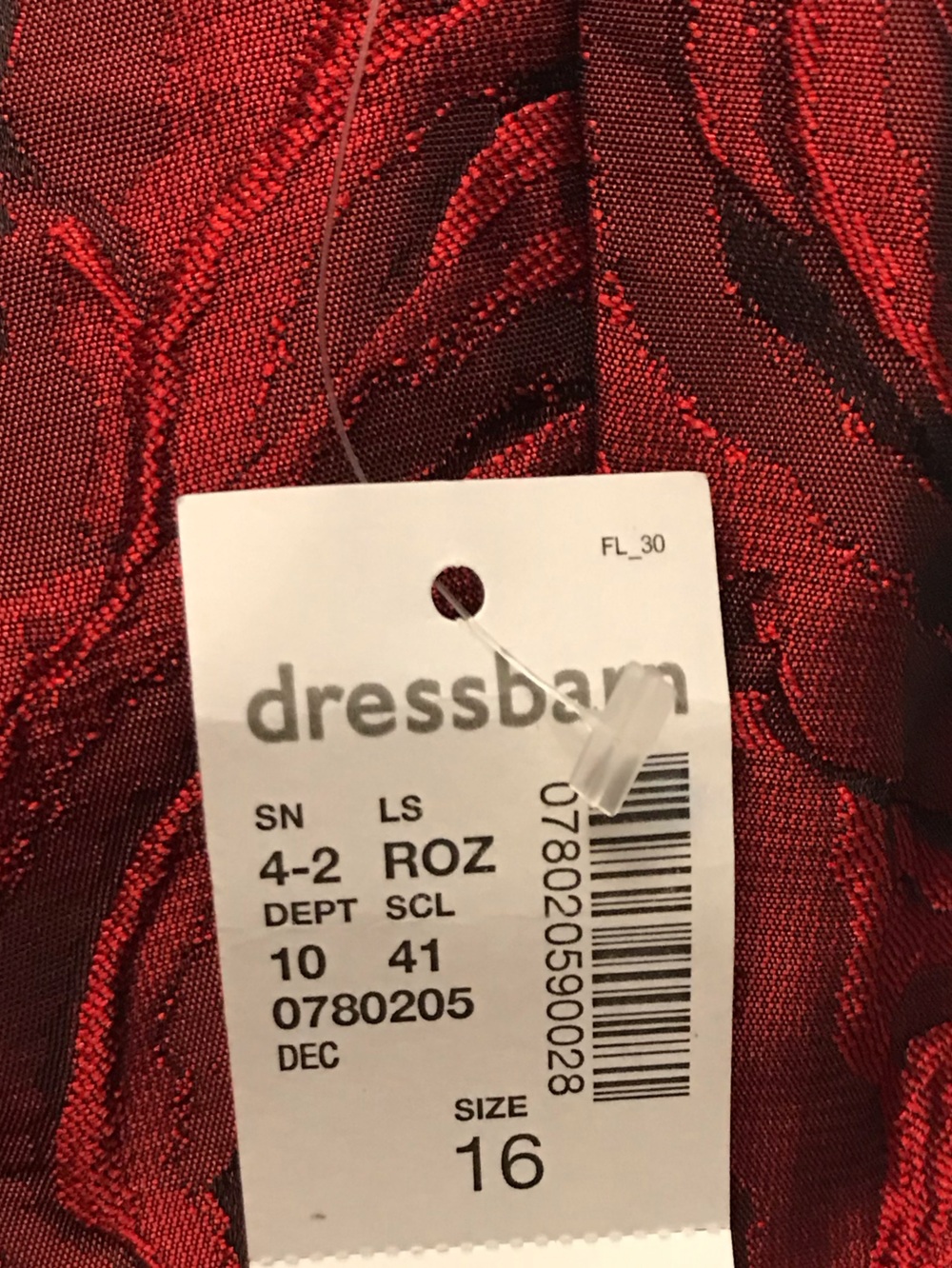 Carmen Marc Valvo Red Floral Jacquard Midi Dress - Picture 9 of 15